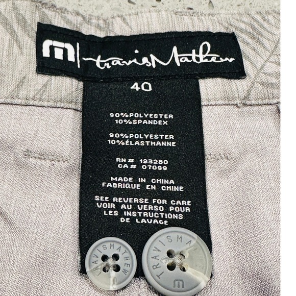 lot of 2 Travis Mathew Men's Size 40 Golf Shorts Palm Leaf Print & Solid Grey - Picture 6 of 15
